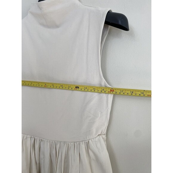 J CREW Fitted Knit Mockneck Dress with Poplin Skirt In Cream Size S NWT - Picture 7 of 9